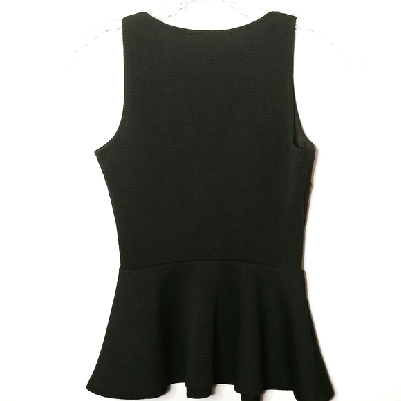 Soprano Black Peplum Sleeveless Knit Top Size XS - Picture 4 of 5